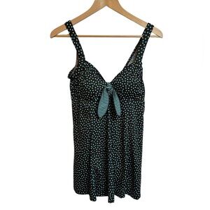 Maxine Polka Dot One Piece Swim Dress Swimsuit Size 12 NWT